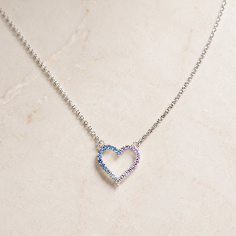 Aurielle Gradient Heart Necklace