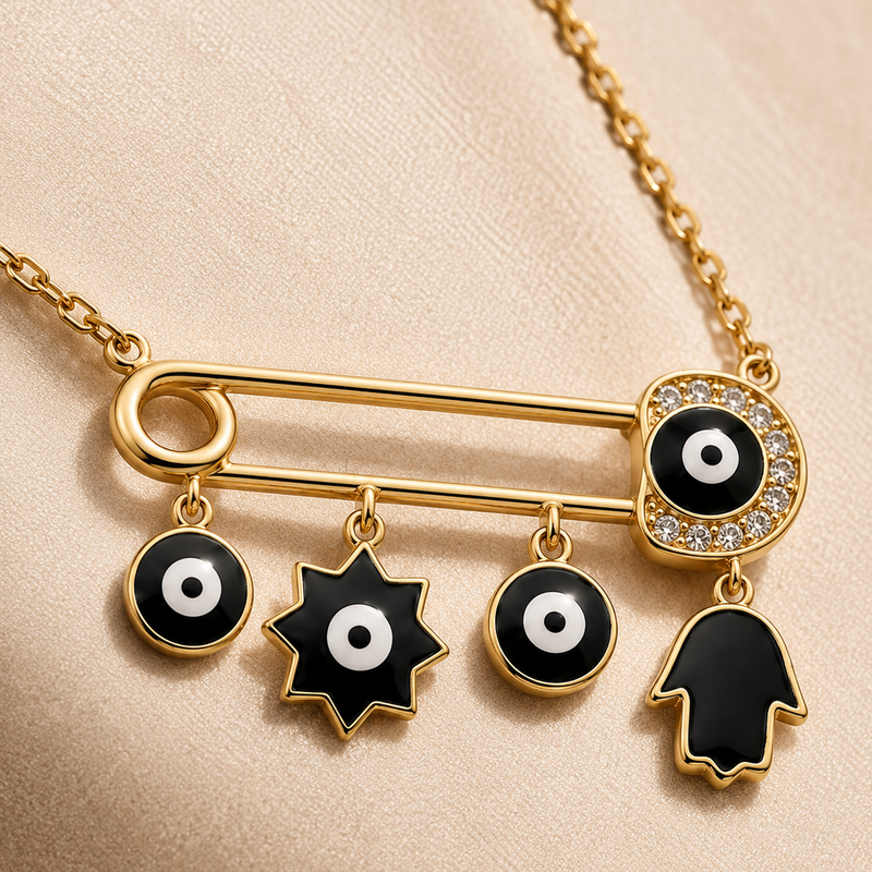 Noir Nazar Charm Necklace