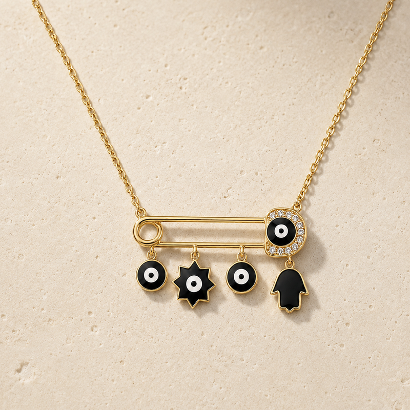 Noir Nazar Charm Necklace