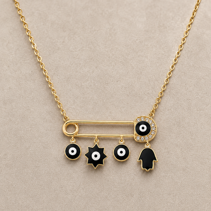 Noir Nazar Charm Necklace