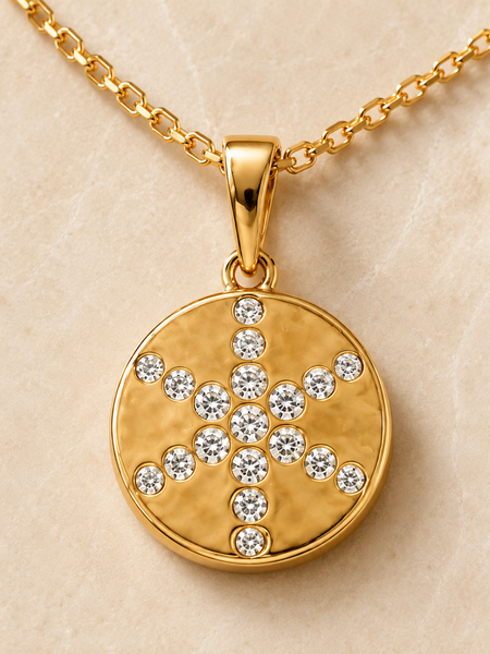 Solara Cross Medallion Necklace