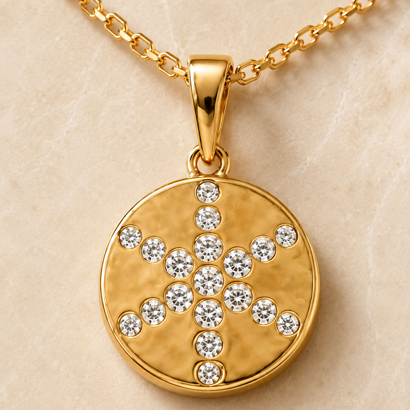 Solara Cross Medallion Necklace