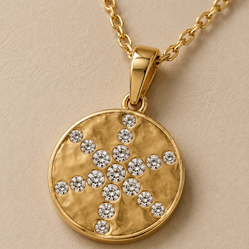 Solara Cross Medallion Necklace