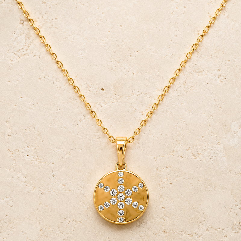 Solara Cross Medallion Necklace