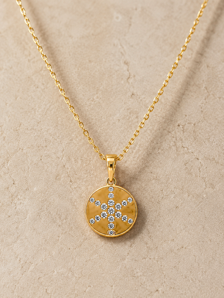 Solara Cross Medallion Necklace
