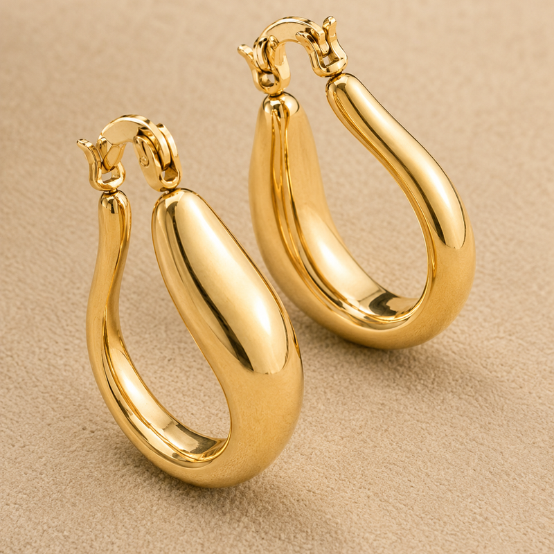 Aurelia Sculpt Hoop Earrings