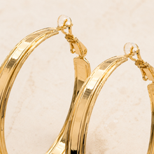 The Butter Croissant Hoops — Gold Plated Classic Hoop Earrings by House of Zena, close-up detail