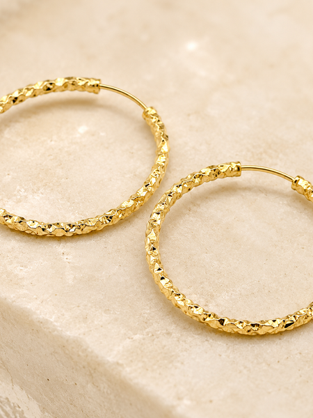 Solara Textured Hoops