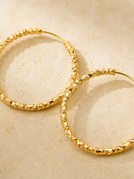 Solara Textured Hoops