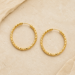 Solara Textured Hoops