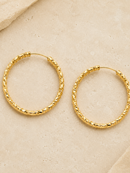 Solara Textured Hoops