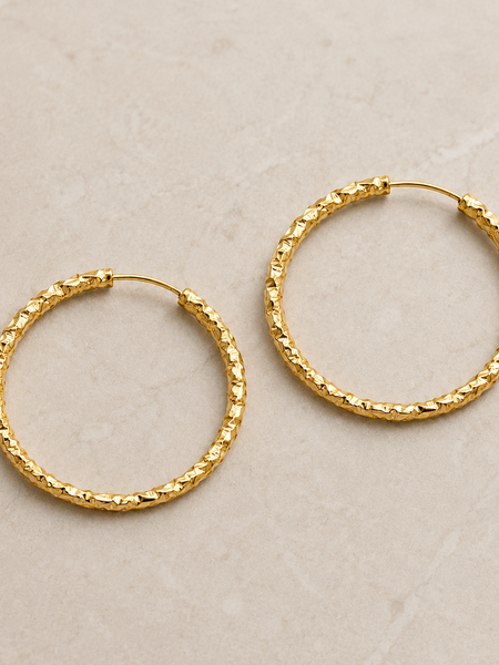 Solara Textured Hoops