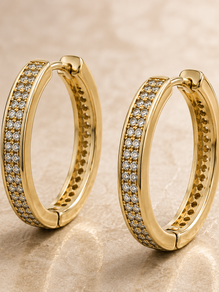 Lunara Pavé Hoop Earrings