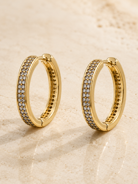 Lunara Pavé Hoop Earrings