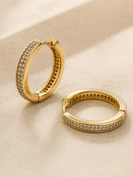 Lunara Pavé Hoop Earrings