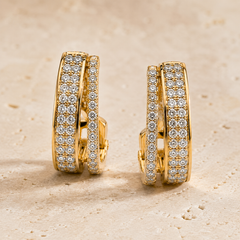 Aurelle Double Row Huggie Earrings