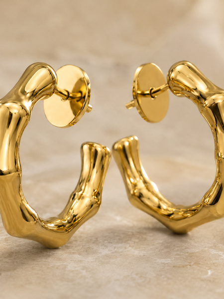 Sculpté Organic Hoop Earrings