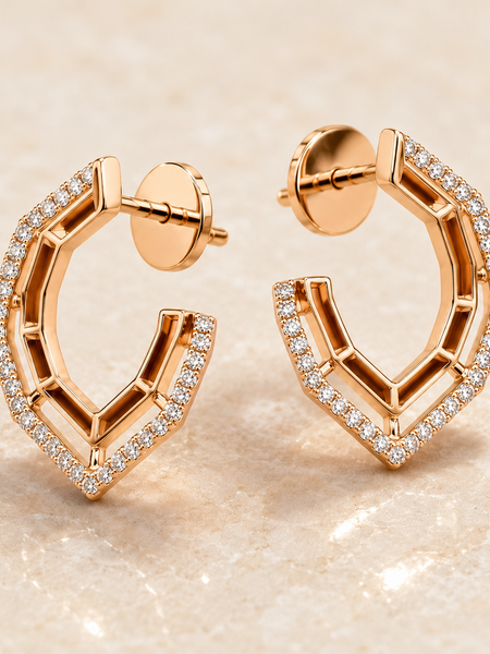 Aurelle Geo Pavé Hoops