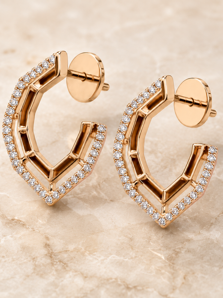 Aurelle Geo Pavé Hoops