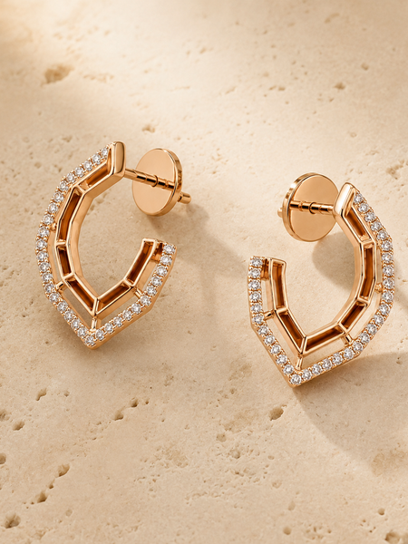 Aurelle Geo Pavé Hoops