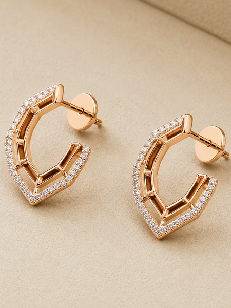 Aurelle Geo Pavé Hoops