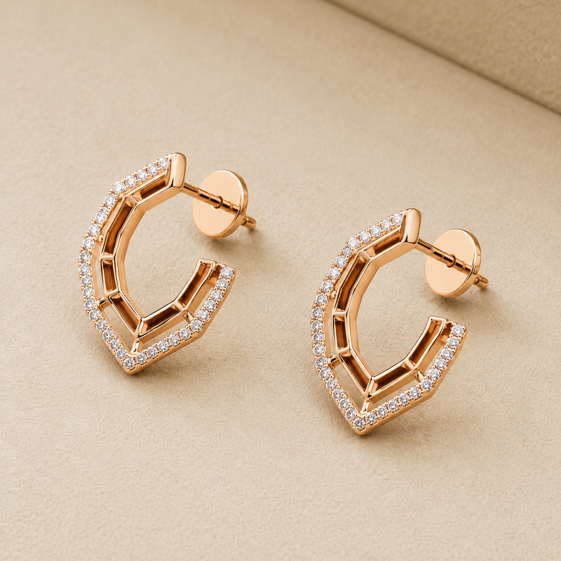 Aurelle Geo Pavé Hoops