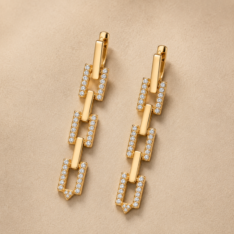 Celestia Link Drop Earrings