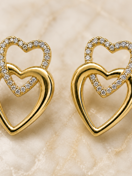 Étoile Twin Heart Earrings