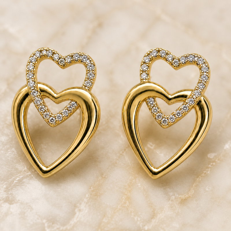 Étoile Twin Heart Earrings