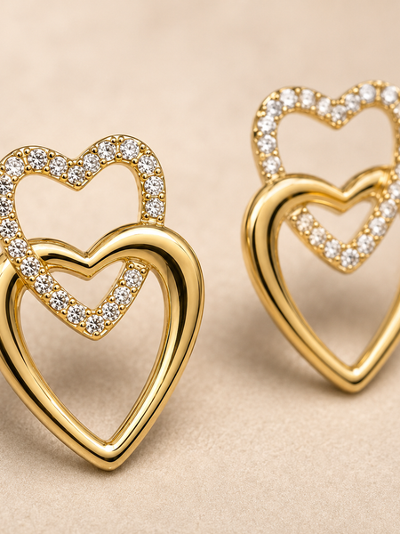 Étoile Twin Heart Earrings