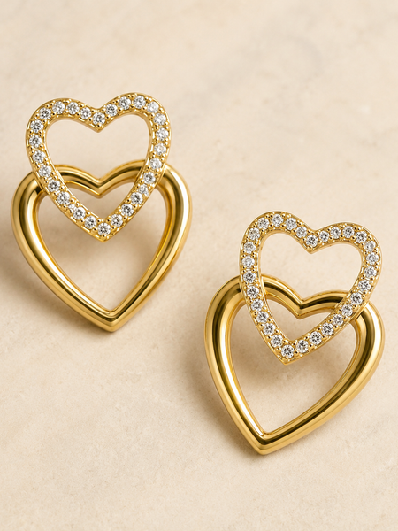 Étoile Twin Heart Earrings