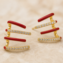 The Spicy Margarita Ear Cuff — Gold Plated Ruby Wave Ear Cuff by House of Zena, side angle