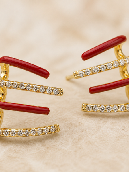 Ruby Wave Ear Cuff