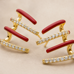 Ruby Wave Ear Cuff