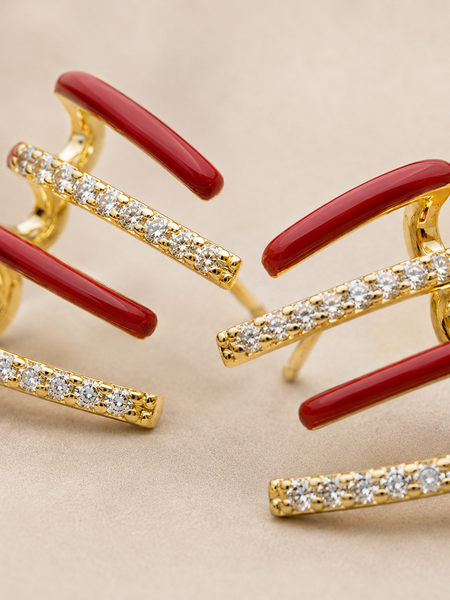 Ruby Wave Ear Cuff