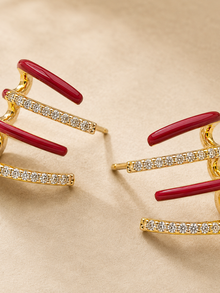 Ruby Wave Ear Cuff