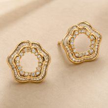 The Cherry Blossom Studs — Gold Plated Bloom Stud Earrings by House of Zena, close-up detail
