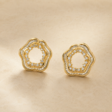 The Cherry Blossom Studs — Gold Plated Bloom Stud Earrings by House of Zena, side angle
