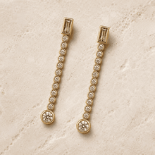 The Morning Dewdrop Earrings — Gold Plated Drop Earrings by House of Zena, side angle