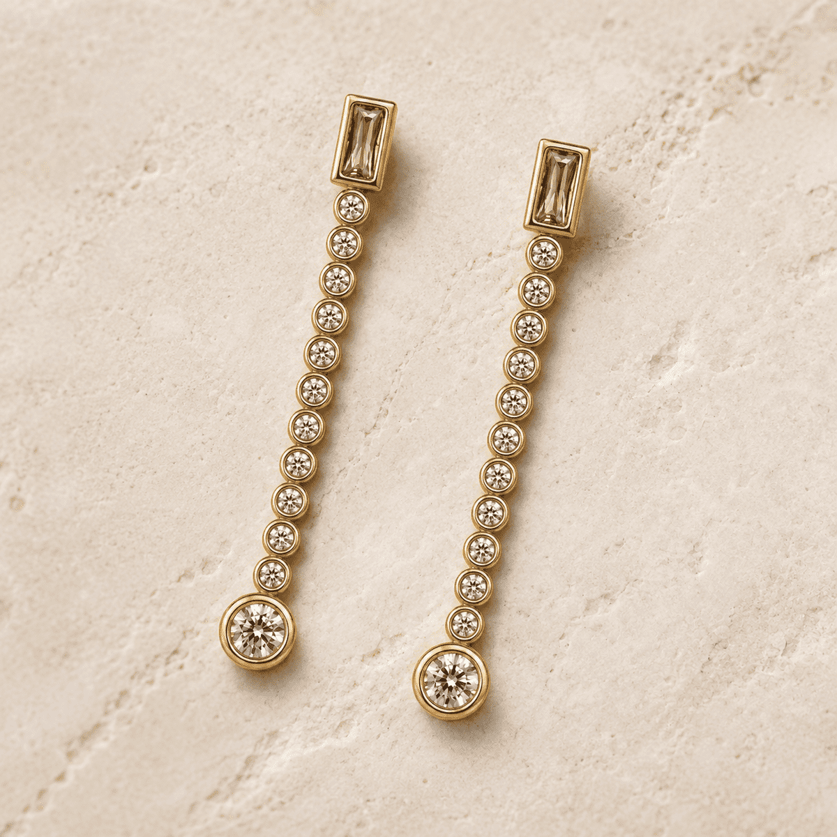 The Morning Dewdrop Earrings — Gold Plated Drop Earrings by House of Zena, side angle