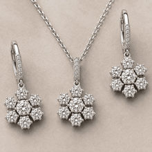The Lotus Petal Brunch Set — Gold Plated Bloom Pendant Set by House of Zena, worn on model