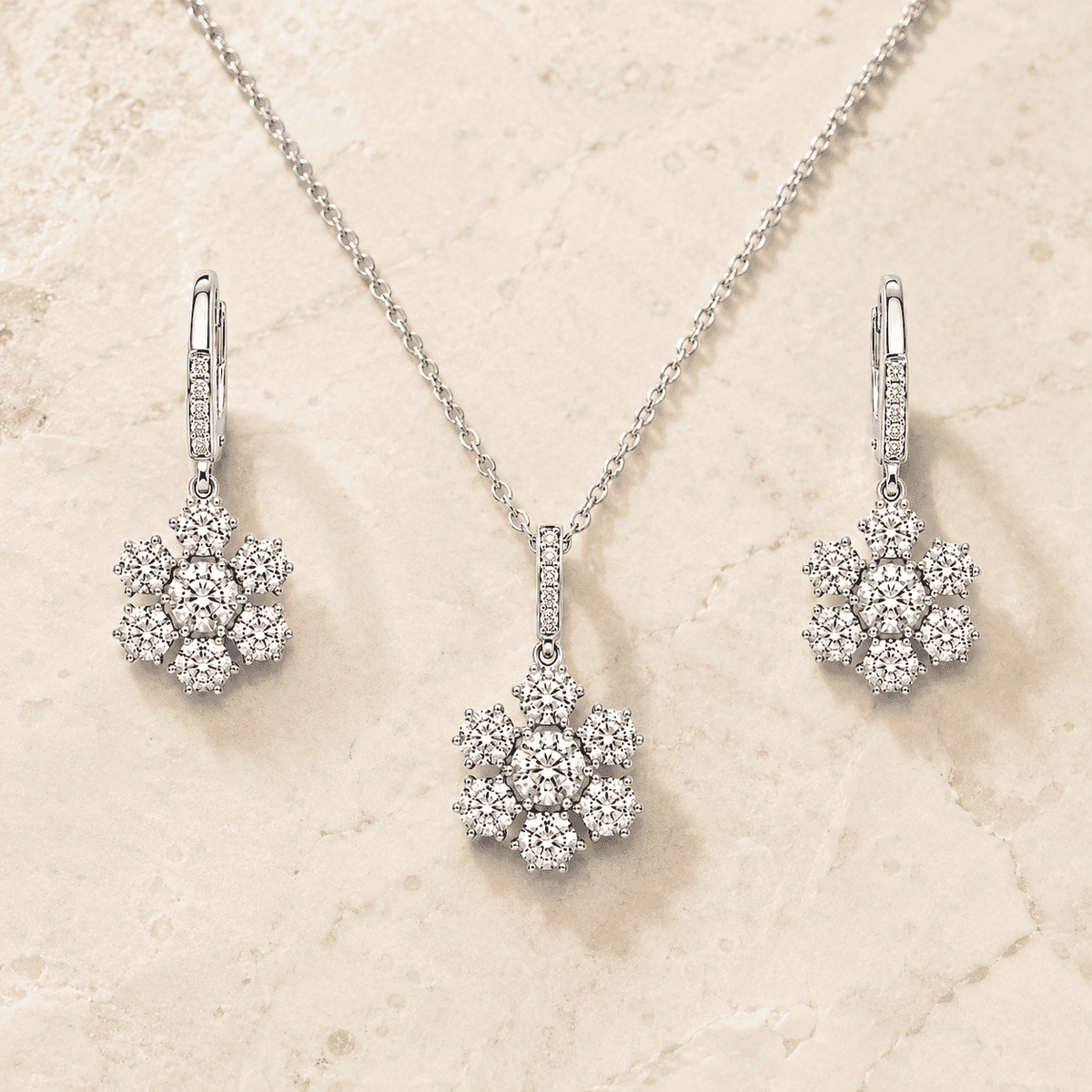 The Lotus Petal Brunch Set — Gold Plated Bloom Pendant Set by House of Zena, side angle
