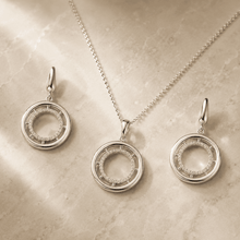 The "Main Character" Crown Set — Gold Plated Halo Pendant Set by House of Zena, worn on model
