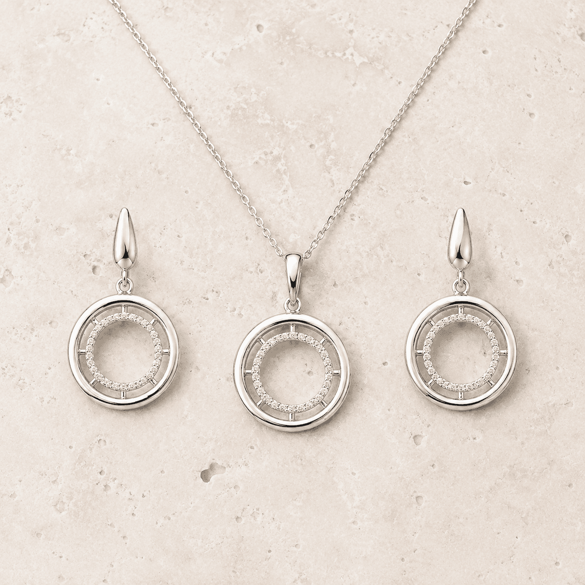The "Main Character" Crown Set — Gold Plated Halo Pendant Set by House of Zena, side angle