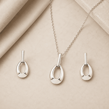 The Happy Tears Solitaire Set — Gold Plated Évara Drop Pendant Set by House of Zena, side angle