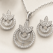 The Sweet Jasmine Garden Set — Gold Plated Bloom Pendant Set by House of Zena, styled on model