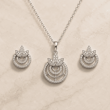 The Sweet Jasmine Garden Set — Gold Plated Bloom Pendant Set by House of Zena, side angle