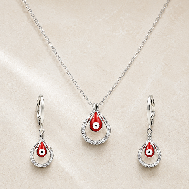 Nazira Evil Eye Pendant Set
