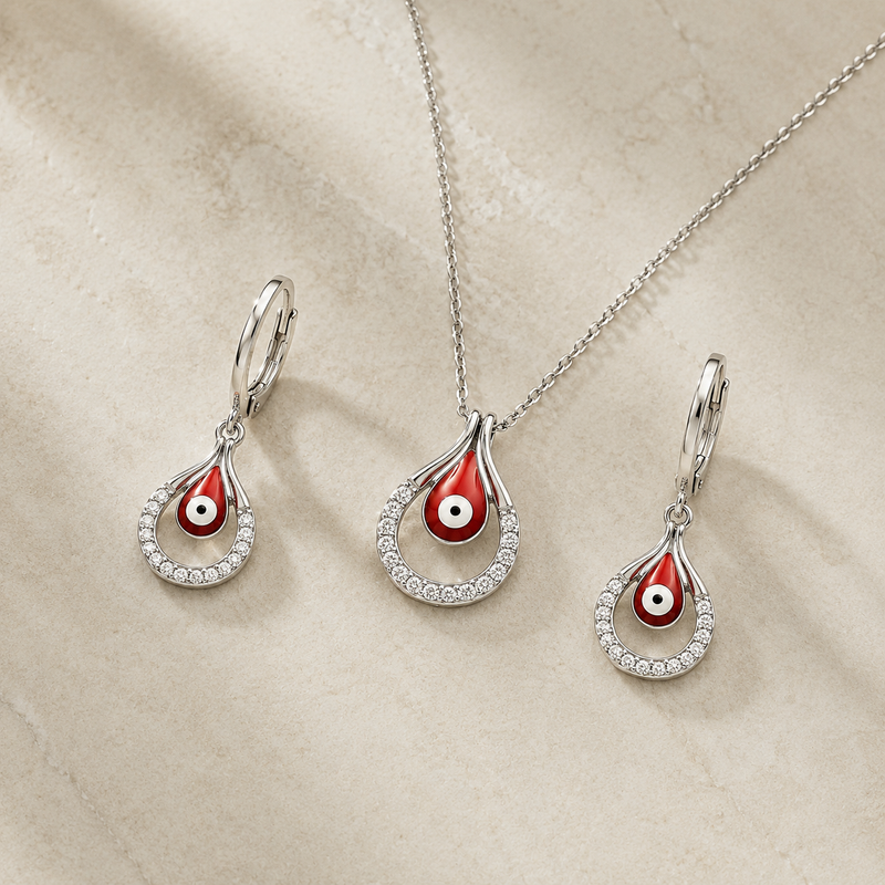 Nazira Evil Eye Pendant Set
