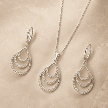The Champagne Tower Cascade Set — Gold Plated Avelisse Cascade Pendant Set by House of Zena, side angle